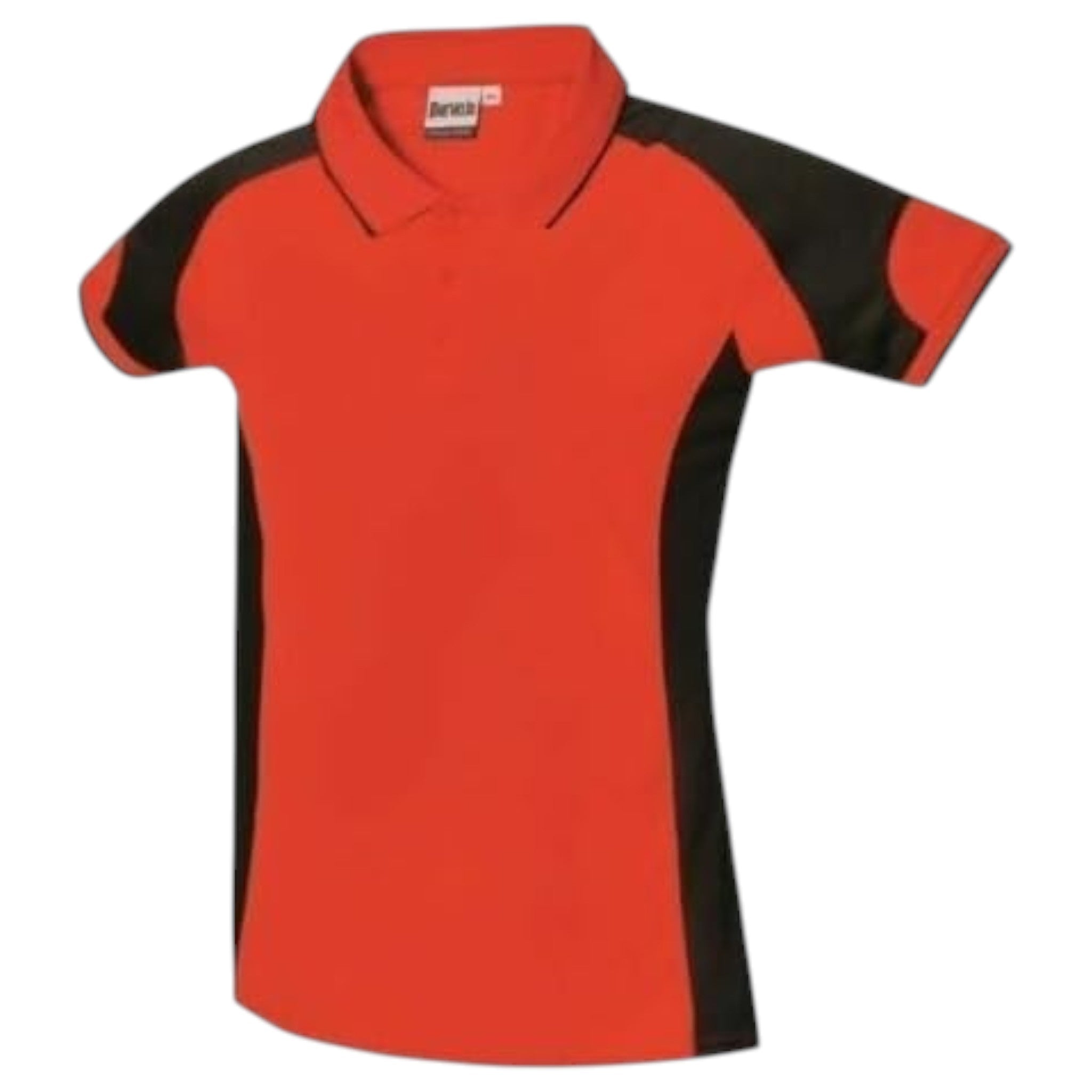 Children's red and black polo sports shirt short sleeve breathable school PE top